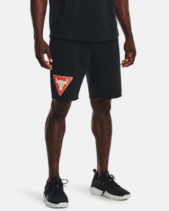 Men's Project Rock Terry Tri Shorts, Black, pdpMainDesktop image number 0